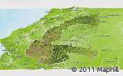 Satellite Panoramic Map of Chone, physical outside