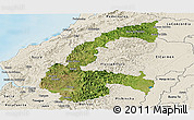 Satellite Panoramic Map of Chone, shaded relief outside