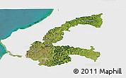 Satellite Panoramic Map of Chone, single color outside