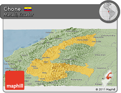 Savanna Style Panoramic Map of Chone