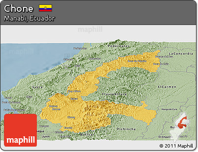 Savanna Style Panoramic Map of Chone
