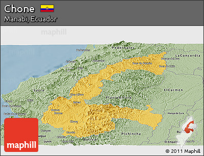 Savanna Style Panoramic Map of Chone