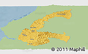 Savanna Style Panoramic Map of Chone, single color outside