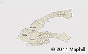 Shaded Relief Panoramic Map of Chone, cropped outside