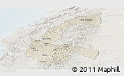 Shaded Relief Panoramic Map of Chone, lighten