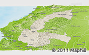 Shaded Relief Panoramic Map of Chone, physical outside