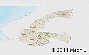 Shaded Relief Panoramic Map of Chone, single color outside