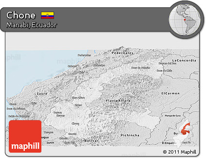Silver Style Panoramic Map of Chone