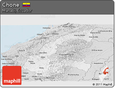 Silver Style Panoramic Map of Chone
