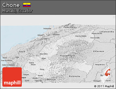 Silver Style Panoramic Map of Chone