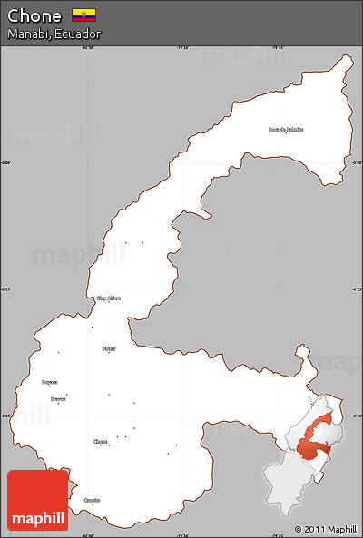 Gray Simple Map of Chone, cropped outside