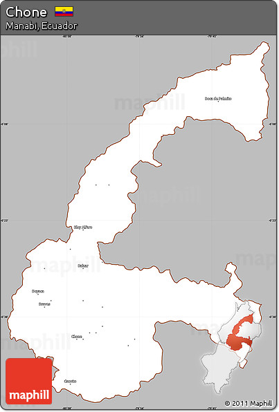 Gray Simple Map of Chone, cropped outside