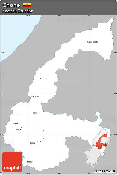 Gray Simple Map of Chone, single color outside