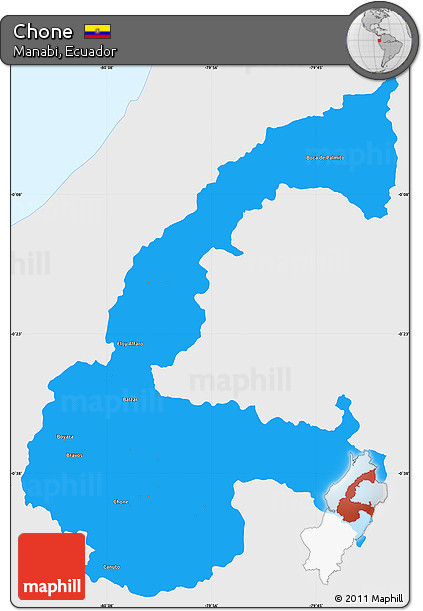 Political Simple Map of Chone, single color outside
