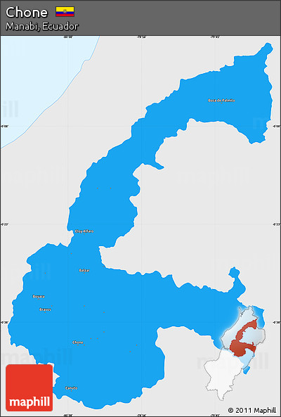 Political Simple Map of Chone, single color outside