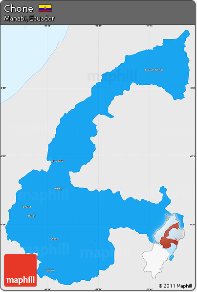 Political Simple Map of Chone, single color outside