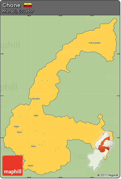 Savanna Style Simple Map of Chone, cropped outside