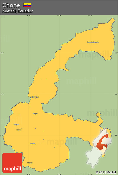 Savanna Style Simple Map of Chone, cropped outside