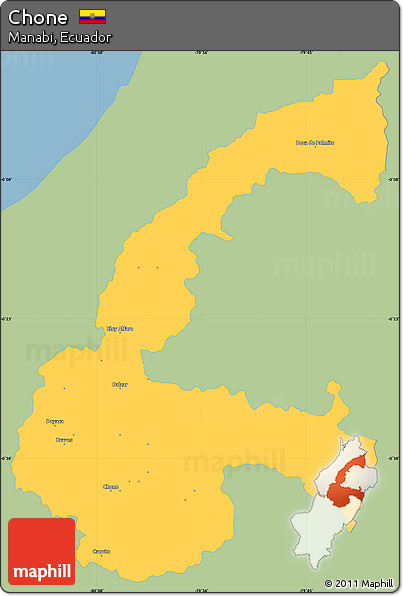 Savanna Style Simple Map of Chone, single color outside