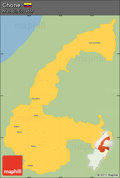 Savanna Style Simple Map of Chone, single color outside