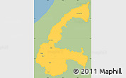 Savanna Style Simple Map of Chone, single color outside