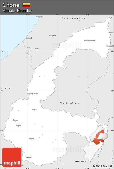 Silver Style Simple Map of Chone