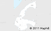 Silver Style Simple Map of Chone, single color outside