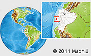 Physical Location Map of Jipijapa, highlighted country, within the entire country