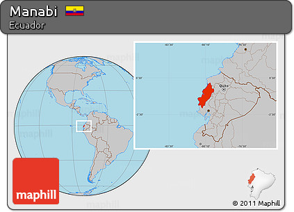 Gray Location Map of Manabi