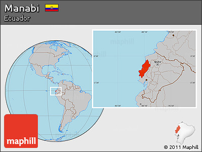 Gray Location Map of Manabi