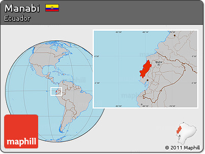 Gray Location Map of Manabi