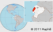 Gray Location Map of Manabi, highlighted country, within the entire country