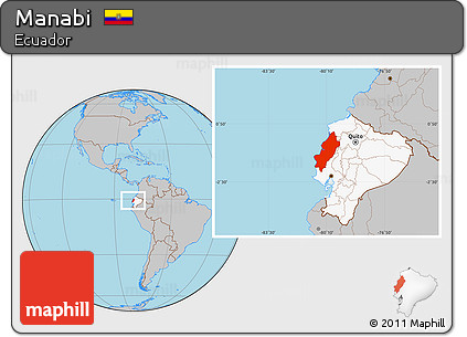 Gray Location Map of Manabi, highlighted country