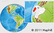 Physical Location Map of Manabi, highlighted country, within the entire country