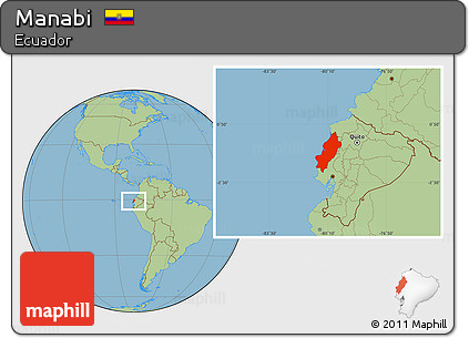 Savanna Style Location Map of Manabi