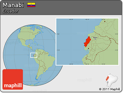 Savanna Style Location Map of Manabi