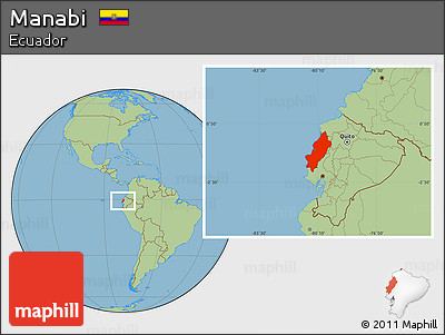 Savanna Style Location Map of Manabi