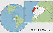 Savanna Style Location Map of Manabi, highlighted country, within the entire country