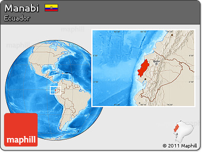 Shaded Relief Location Map of Manabi