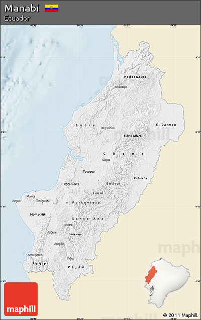 Classic Style Map of Manabi, single color outside