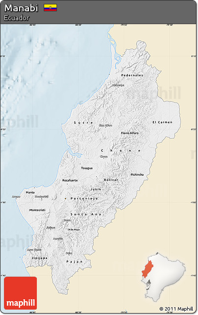 Classic Style Map of Manabi, single color outside