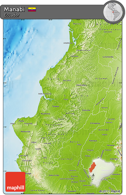 Physical Map of Manabi