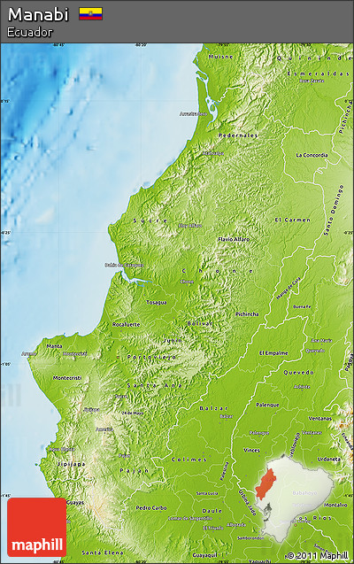 Physical Map of Manabi