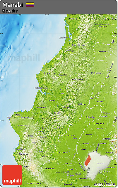 Physical Map of Manabi