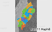 Political Map of Manabi, darken, desaturated