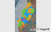 Political Map of Manabi, darken, semi-desaturated