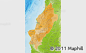 Political Shades Map of Manabi, physical outside