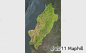 Satellite Map of Manabi, darken, semi-desaturated