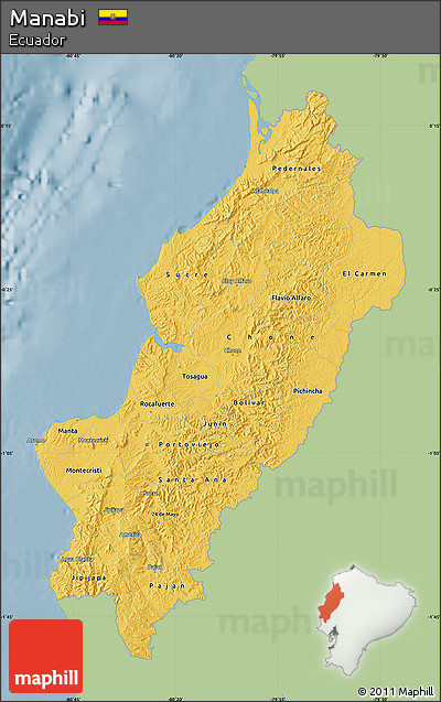 Savanna Style Map of Manabi, single color outside