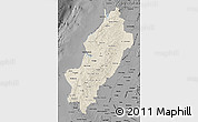 Shaded Relief Map of Manabi, darken, desaturated